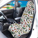 Fishing Equipment Pattern Print Waterproof Car Seat Cover
