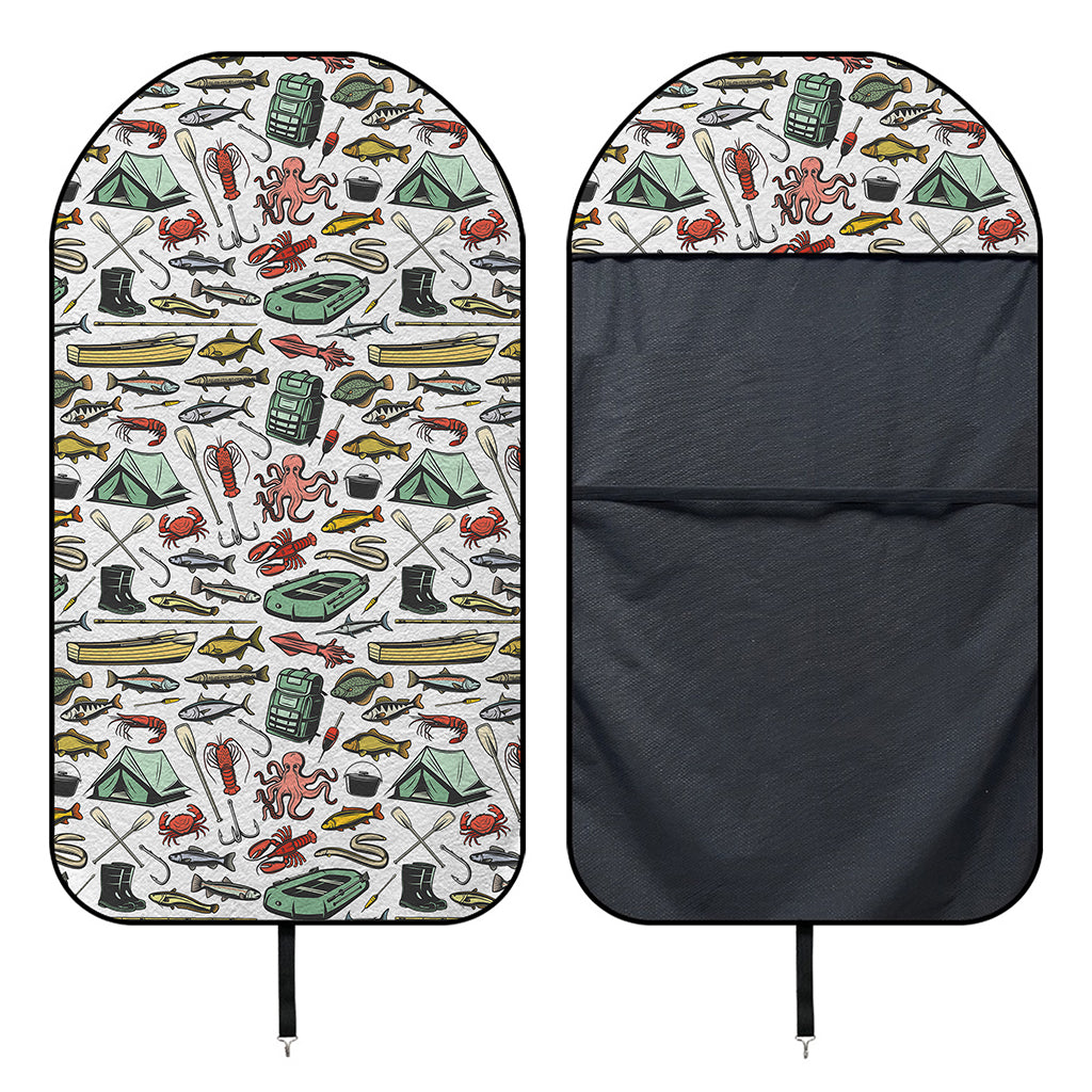 Fishing Equipment Pattern Print Waterproof Car Seat Cover