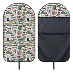 Fishing Equipment Pattern Print Waterproof Car Seat Cover
