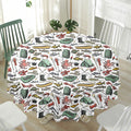 Fishing Equipment Pattern Print Waterproof Round Tablecloth