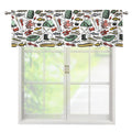 Fishing Equipment Pattern Print Window Valance
