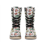 Fishing Equipment Pattern Print Winter Boots