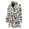 Fishing Equipment Pattern Print Women's Bathrobe