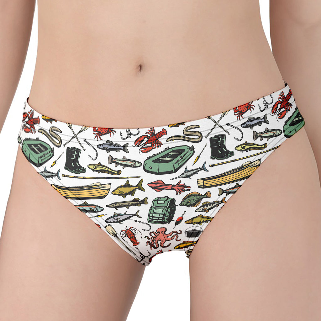 Fishing Equipment Pattern Print Women's Panties