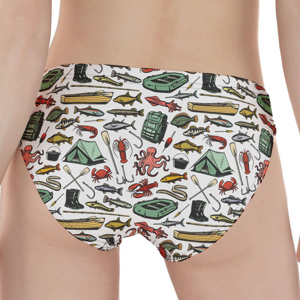 Fishing Equipment Pattern Print Women's Panties