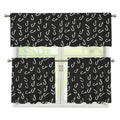 Fishing Hooks Pattern Print 3 Piece Kitchen Curtains