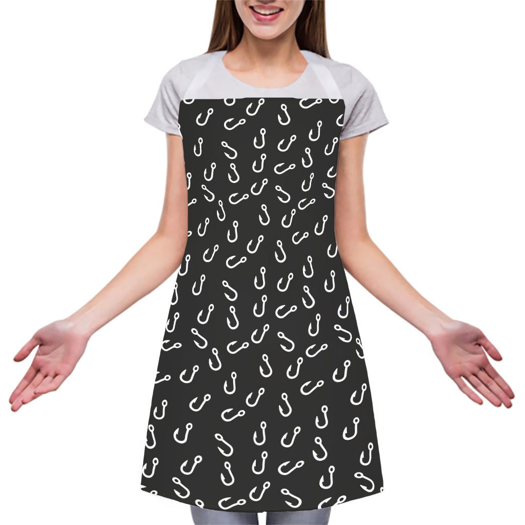 Fishing Hooks Pattern Print Adjustable Apron