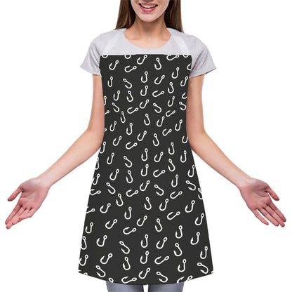 Fishing Hooks Pattern Print Adjustable Apron
