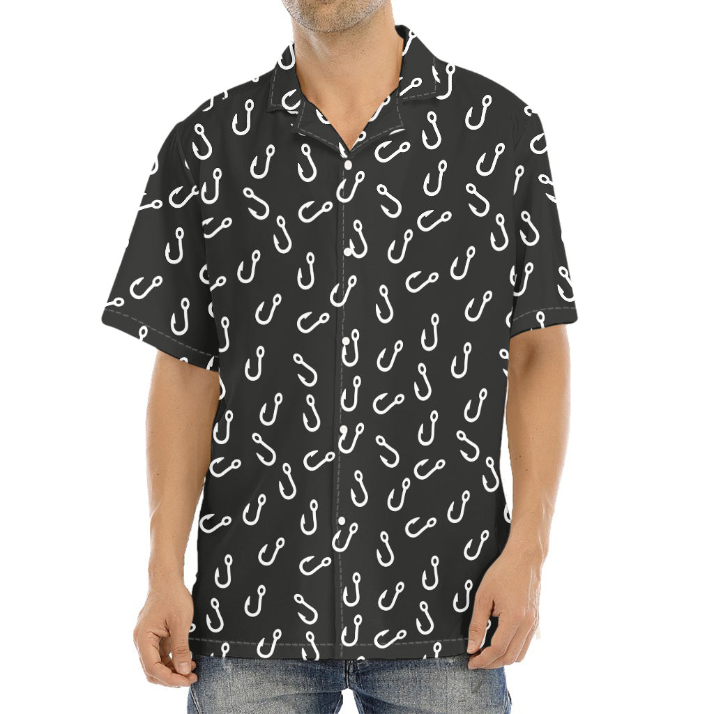 Fishing Hooks Pattern Print Aloha Shirt