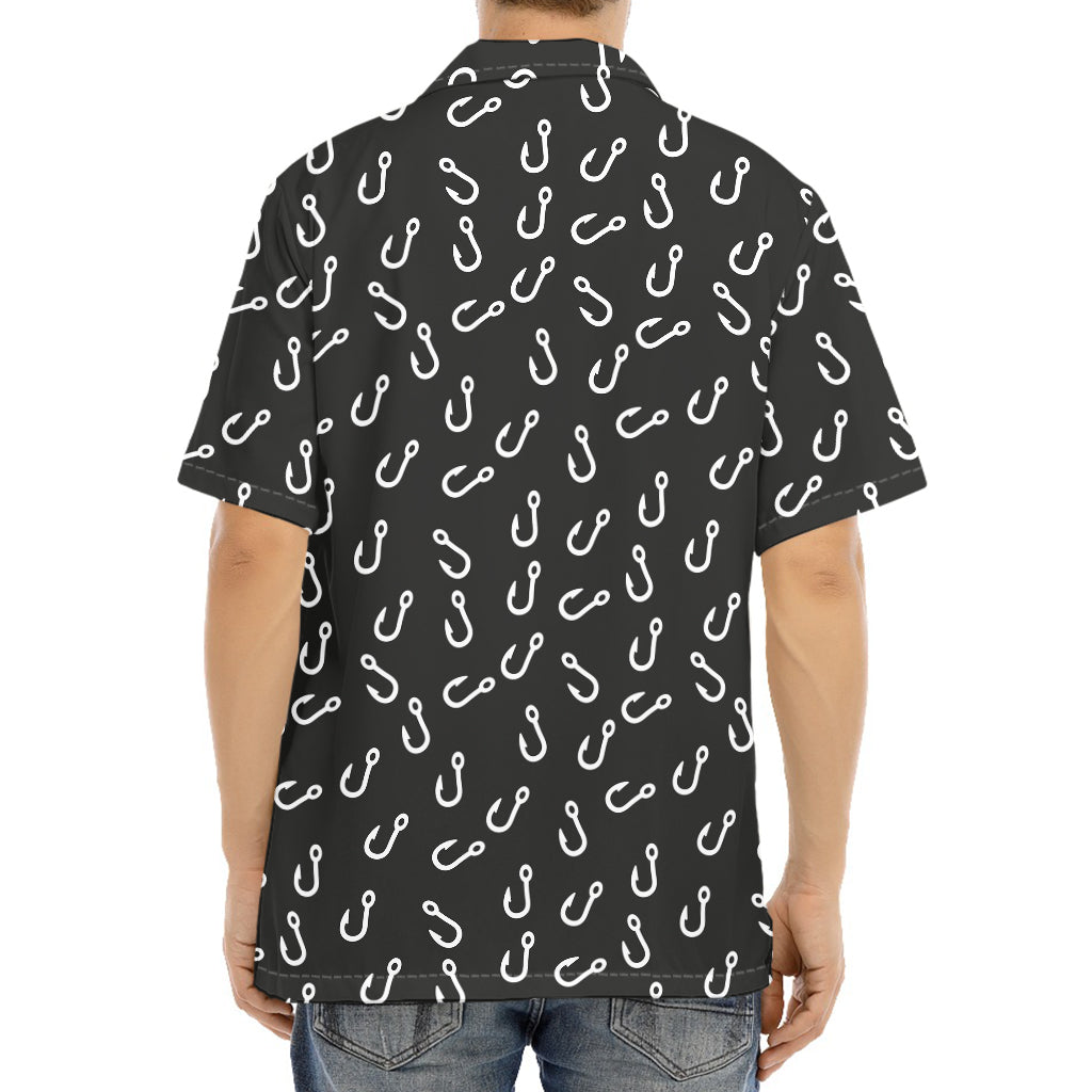 Fishing Hooks Pattern Print Aloha Shirt