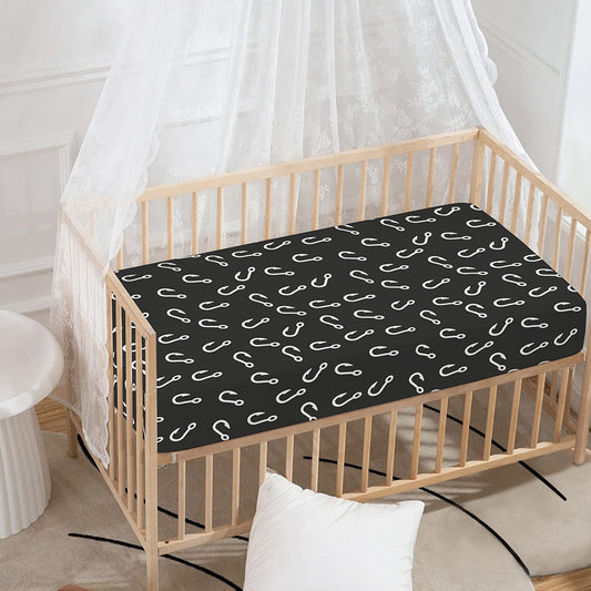 Fishing Hooks Pattern Print Baby Crib Sheet