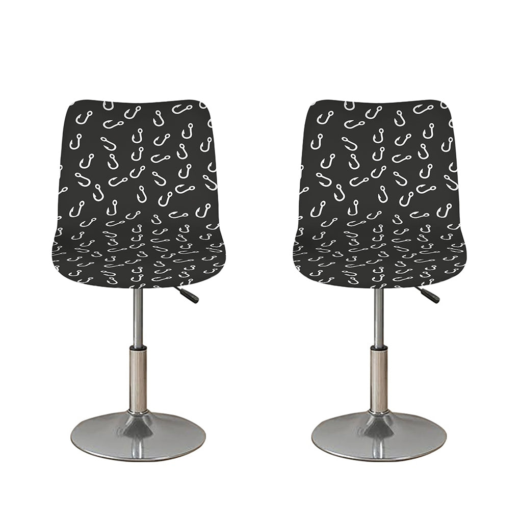 Fishing Hooks Pattern Print Bar Stool Covers