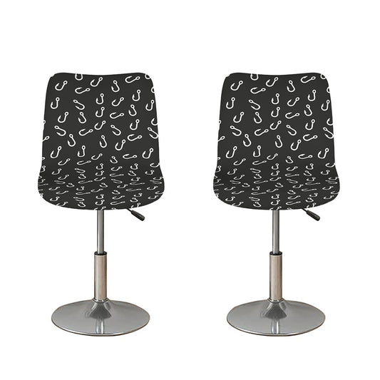 Fishing Hooks Pattern Print Bar Stool Covers