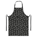 Fishing Hooks Pattern Print Bib Apron With Pocket