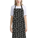 Fishing Hooks Pattern Print Bib Apron With Pocket