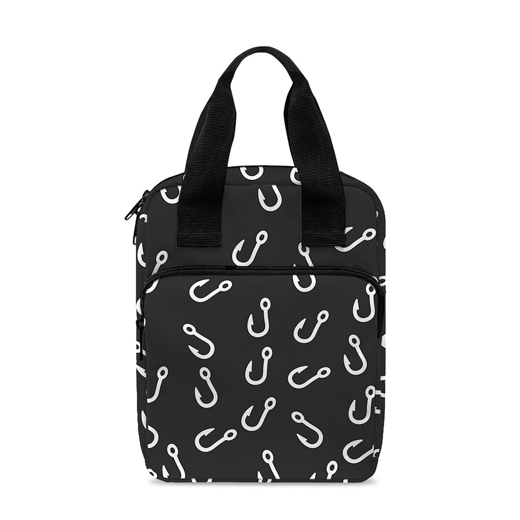 Fishing Hooks Pattern Print Bible Tote Bag