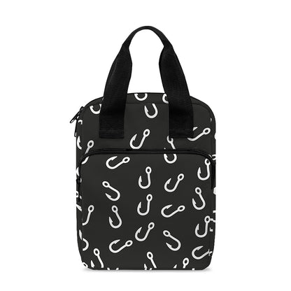 Fishing Hooks Pattern Print Bible Tote Bag
