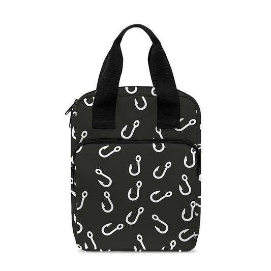 Fishing Hooks Pattern Print Bible Tote Bag