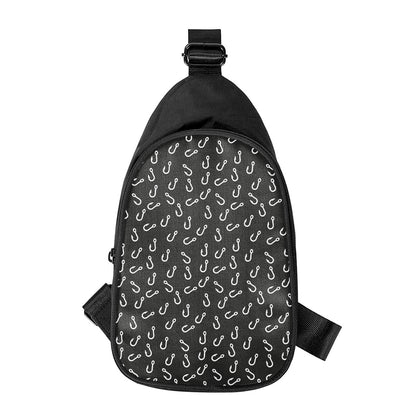 Fishing Hooks Pattern Print Chest Bag