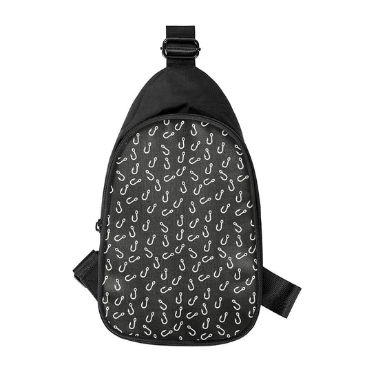 Fishing Hooks Pattern Print Chest Bag