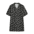 Fishing Hooks Pattern Print Cotton Hawaiian Shirt