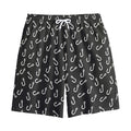 Fishing Hooks Pattern Print Cotton Shorts