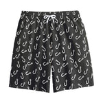Fishing Hooks Pattern Print Cotton Shorts