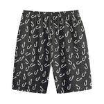 Fishing Hooks Pattern Print Cotton Shorts