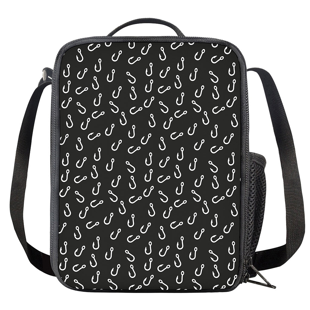 Fishing Hooks Pattern Print Crossbody Lunch Bag