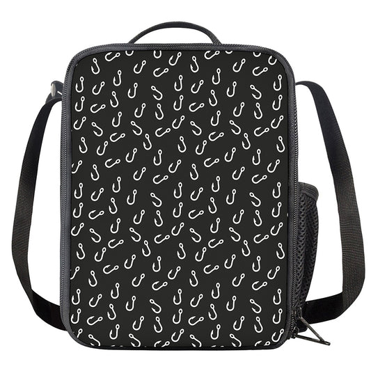 Fishing Hooks Pattern Print Crossbody Lunch Bag