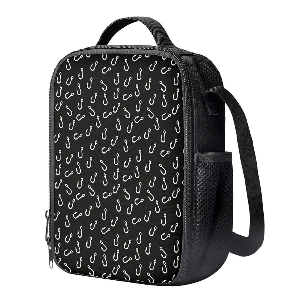Fishing Hooks Pattern Print Crossbody Lunch Bag