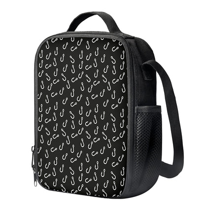 Fishing Hooks Pattern Print Crossbody Lunch Bag
