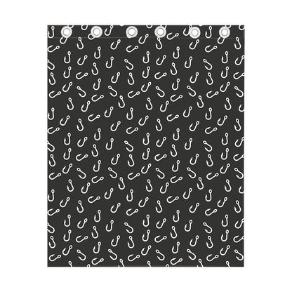 Fishing Hooks Pattern Print Curtain