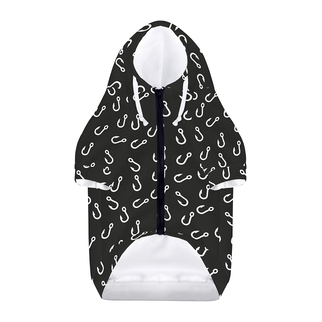 Fishing Hooks Pattern Print Dog Zip Up Hoodie