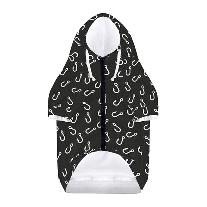 Fishing Hooks Pattern Print Dog Zip Up Hoodie