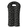 Fishing Hooks Pattern Print Double Neoprene Wine Tote