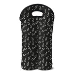 Fishing Hooks Pattern Print Double Neoprene Wine Tote