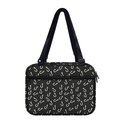 Fishing Hooks Pattern Print Double Strap Bible Bag