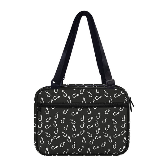 Fishing Hooks Pattern Print Double Strap Bible Bag