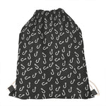 Fishing Hooks Pattern Print Drawstring Bag