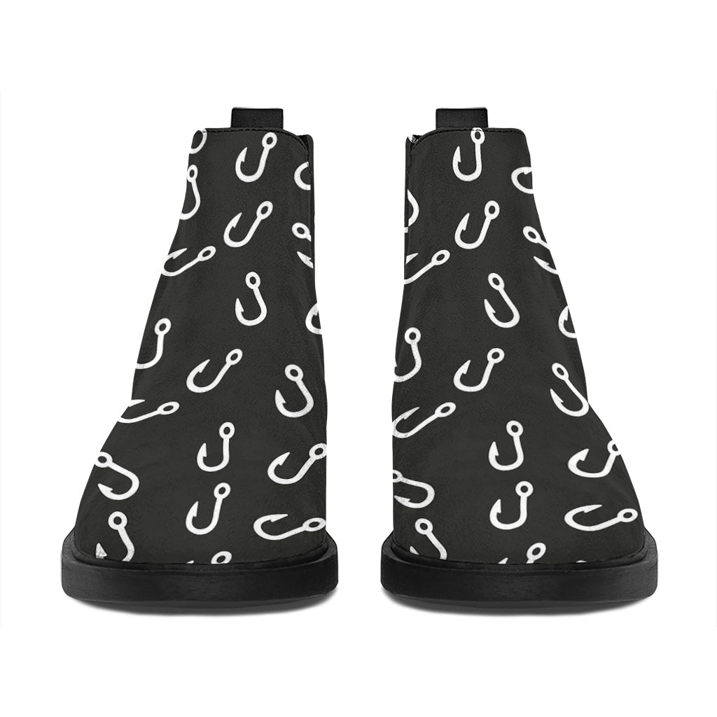 Fishing Hooks Pattern Print Flat Ankle Boots