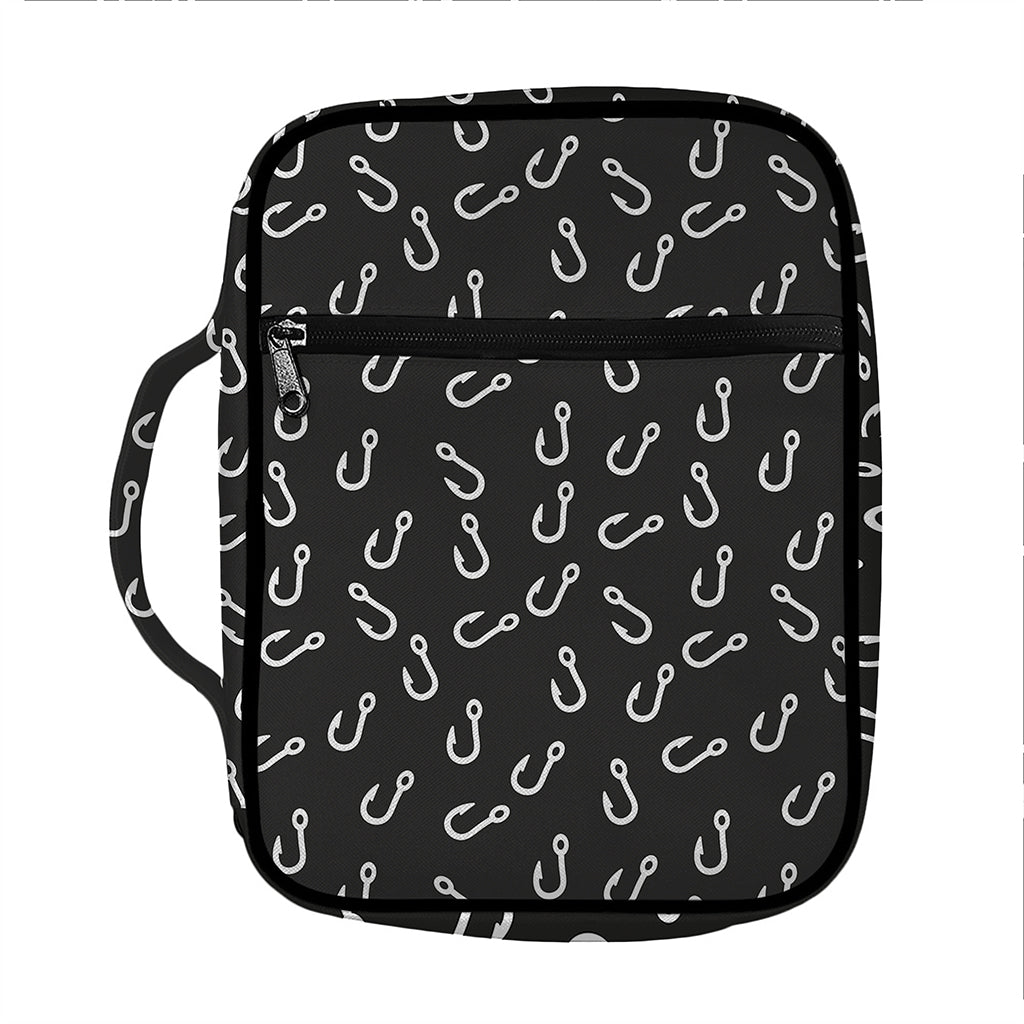 Fishing Hooks Pattern Print Front Pocket Bible Bag