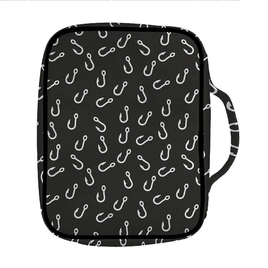 Fishing Hooks Pattern Print Front Pocket Bible Bag
