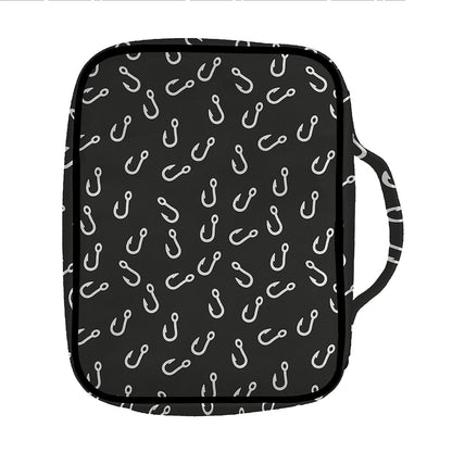 Fishing Hooks Pattern Print Front Pocket Bible Bag