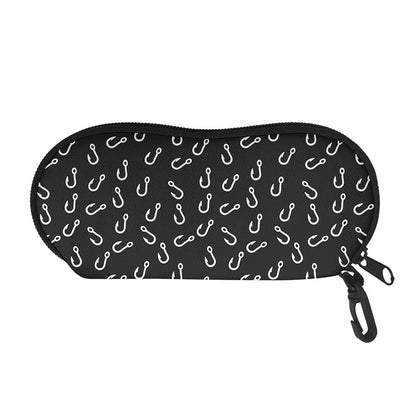 Fishing Hooks Pattern Print Glasses Case