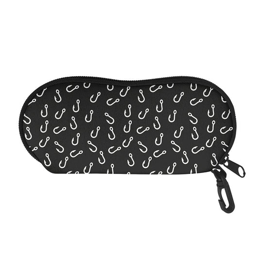 Fishing Hooks Pattern Print Glasses Case