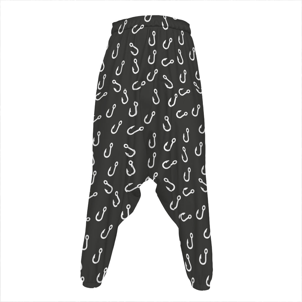 Fishing Hooks Pattern Print Hammer Pants
