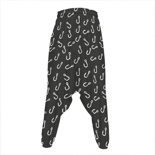 Fishing Hooks Pattern Print Hammer Pants