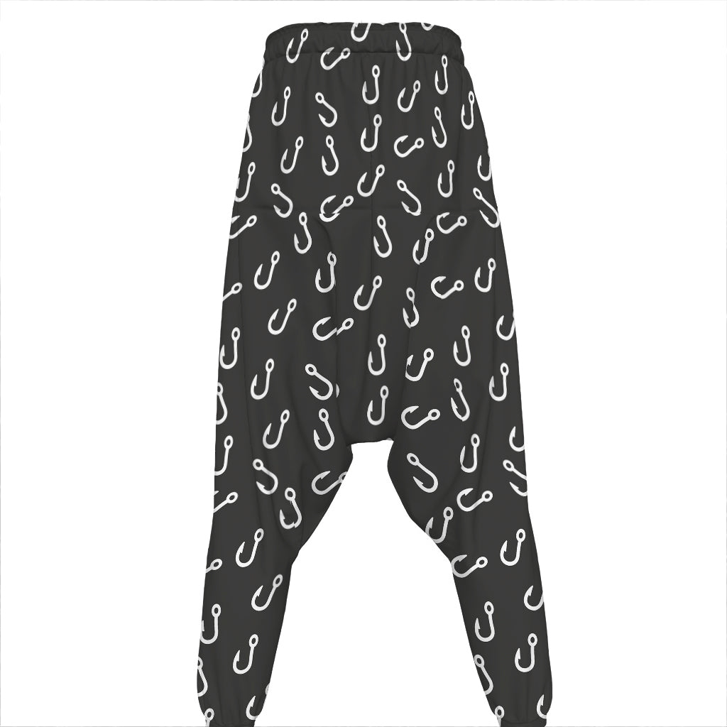 Fishing Hooks Pattern Print Hammer Pants