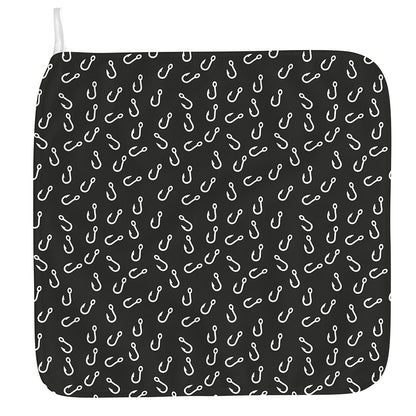 Fishing Hooks Pattern Print Hand Towel
